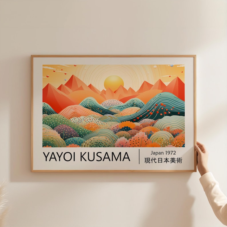 Home Office Japandi - 1pc 야요이 쿠사마 추상 풍경 포스터