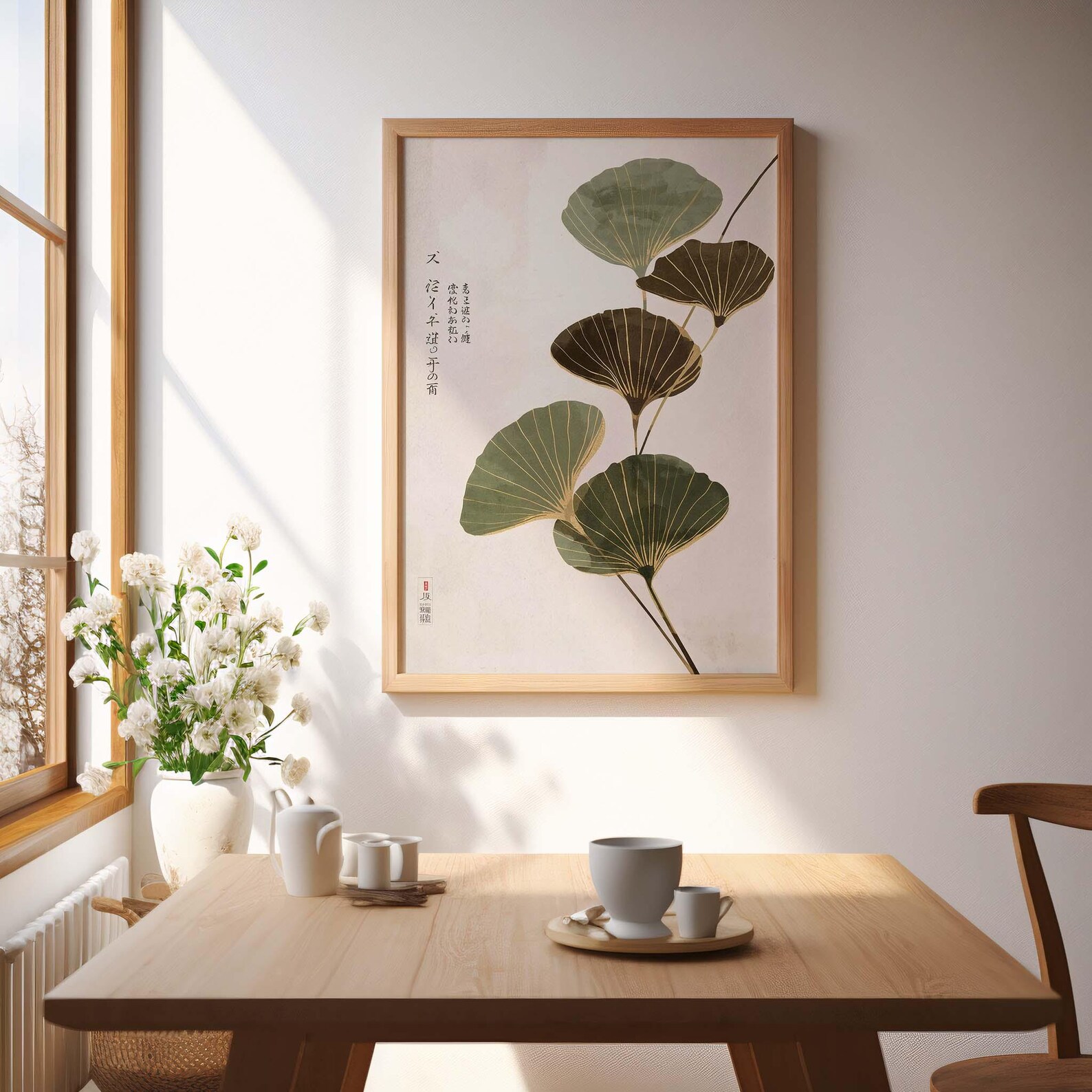 Japandi Neutral Lotus Leaf 캔버스 - Home Office Japandi 리뷰 및 가격