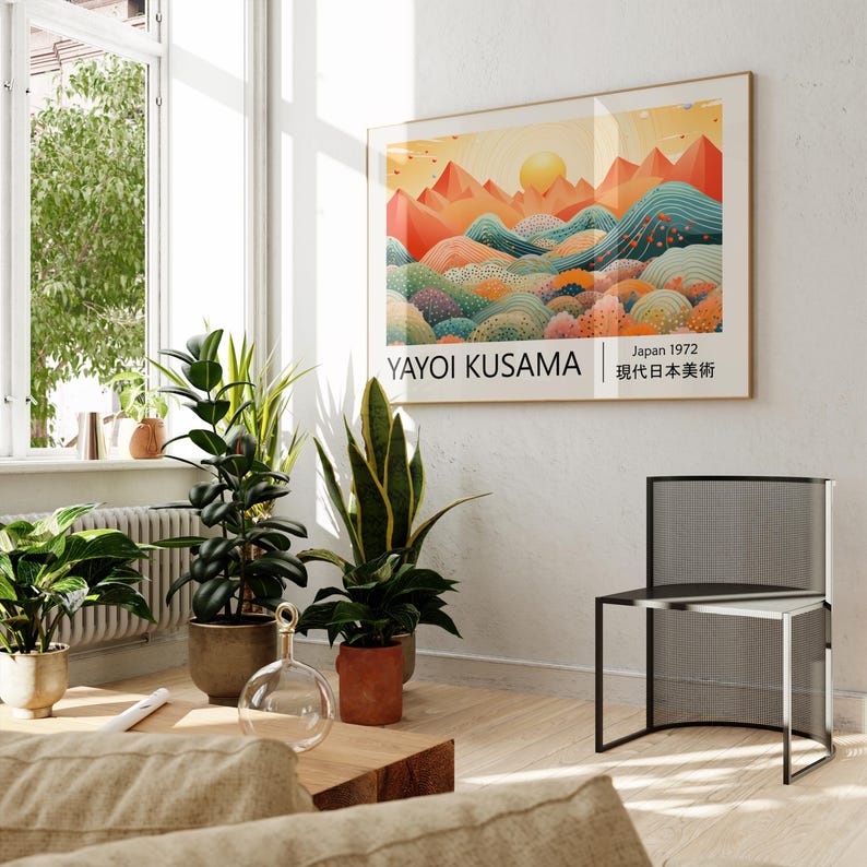 1pc 야요이 쿠사마 추상 풍경 포스터 - 거실 및 침 - Home Office Japandi 리뷰 및 가격