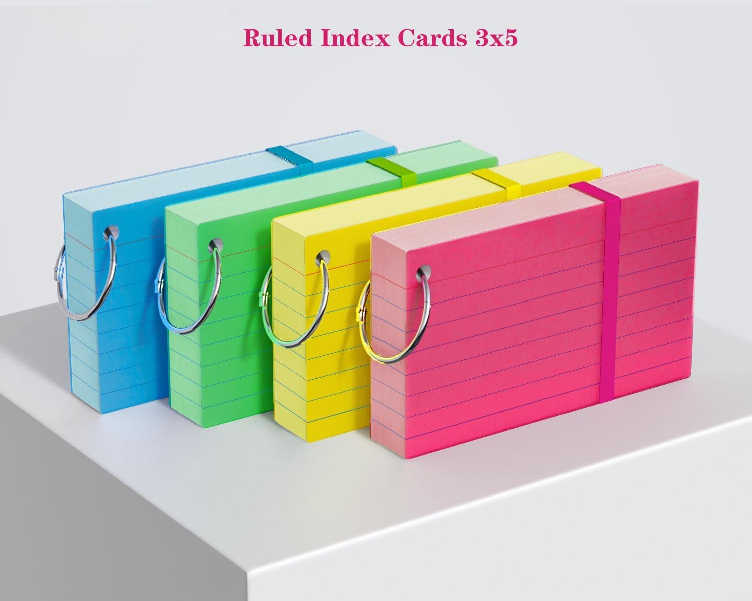 새로운 200개 색상 인덱스 카드(링 포함), 3x5' - Home Office New Rules 리뷰 및 가격