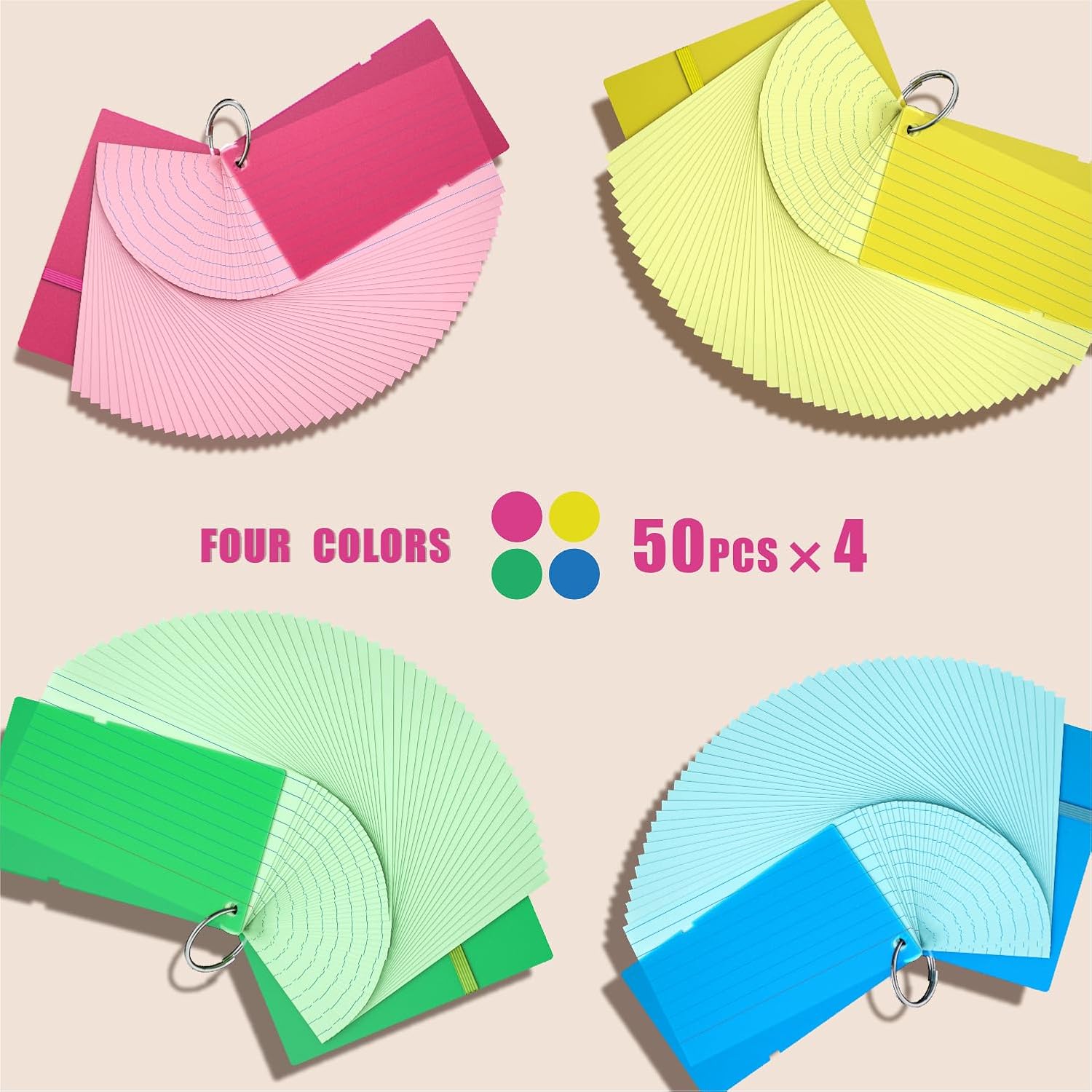 새로운 200개 색상 인덱스 카드(링 포함), 3x5' - Home Office New Rules 리뷰 및 가격
